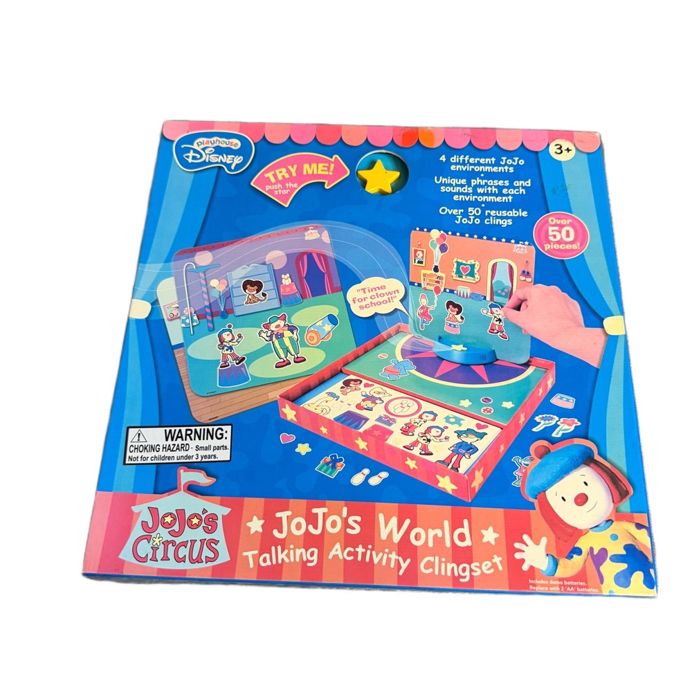 Playhouse Disney JoJo's Circus Talking Activity Clingset 2004 Vintage Toy AS IS